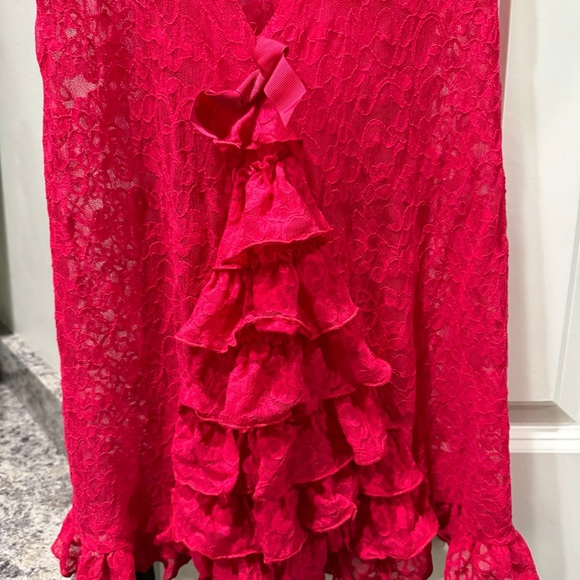 VICTORIA'S SECRET THE LACIE STRETCH BRIGHT
RED LACE LINGERIE TEDDY medium - Picture 5 of 9